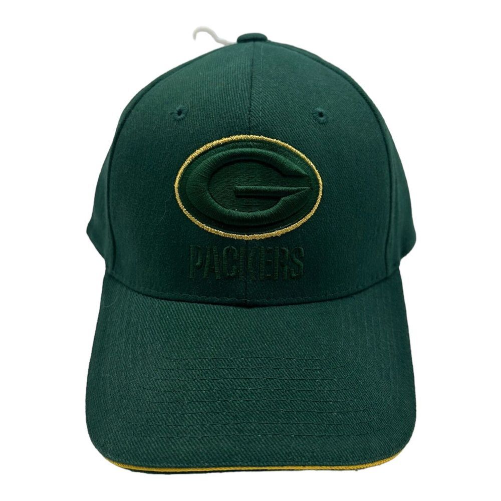 VTG 00s Reebok NFL Green‎ Bay Packers Strapback Hat Cap Football OSFA NWT